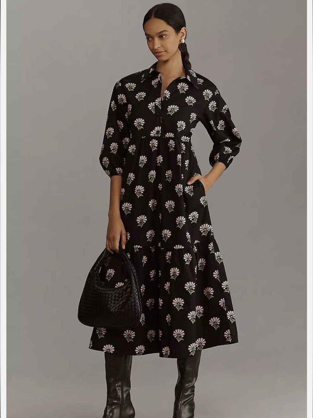 Anthropologie Maeva Bettina Tiered Shirt Dress